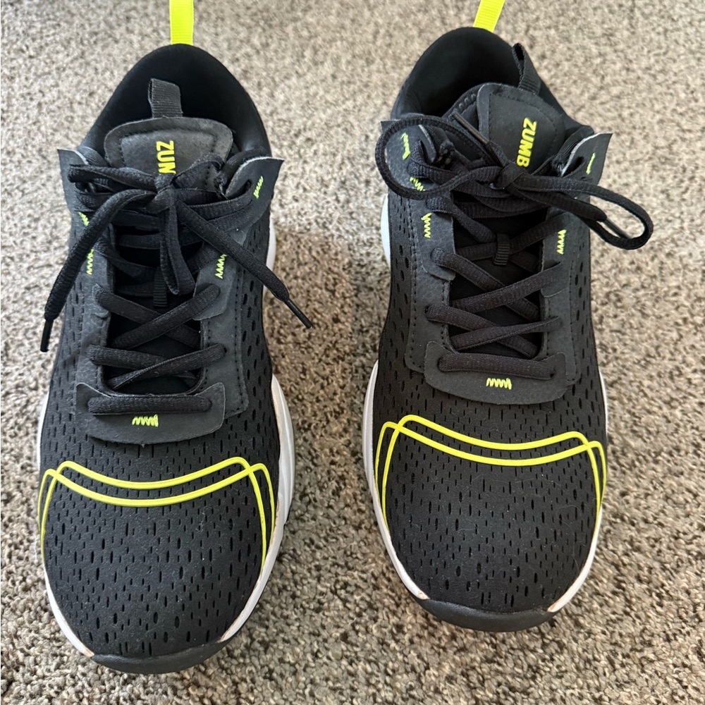 Zumba Fitness Black and Neon Yellow Sneakers
